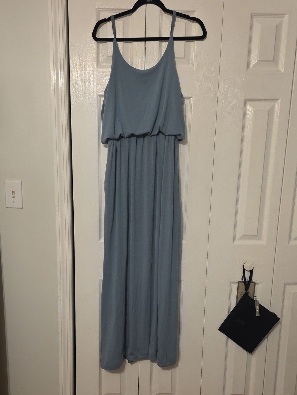 Zenana Outfitters Dusty Blue Sleeveless Blouson Maxi Dress